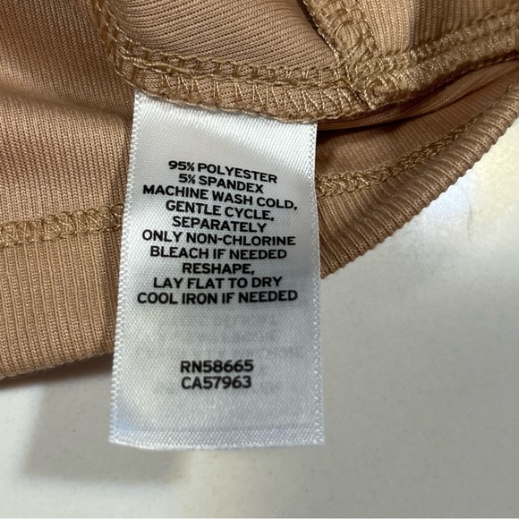 Market & Melrose Tan Puff Sleeve Twist Crop Top Medium - Picture 8 of 10